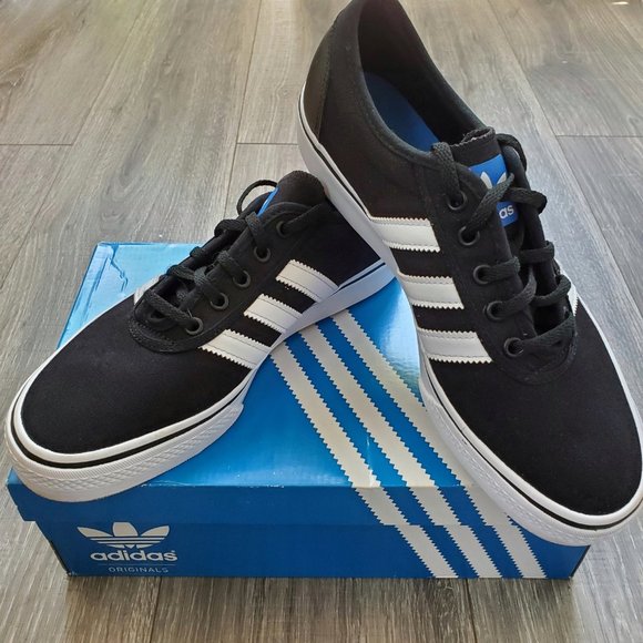 SOLD Adidas Adi-Ease Skate Shoes Black/White Men 9 - Picture 2 of 12